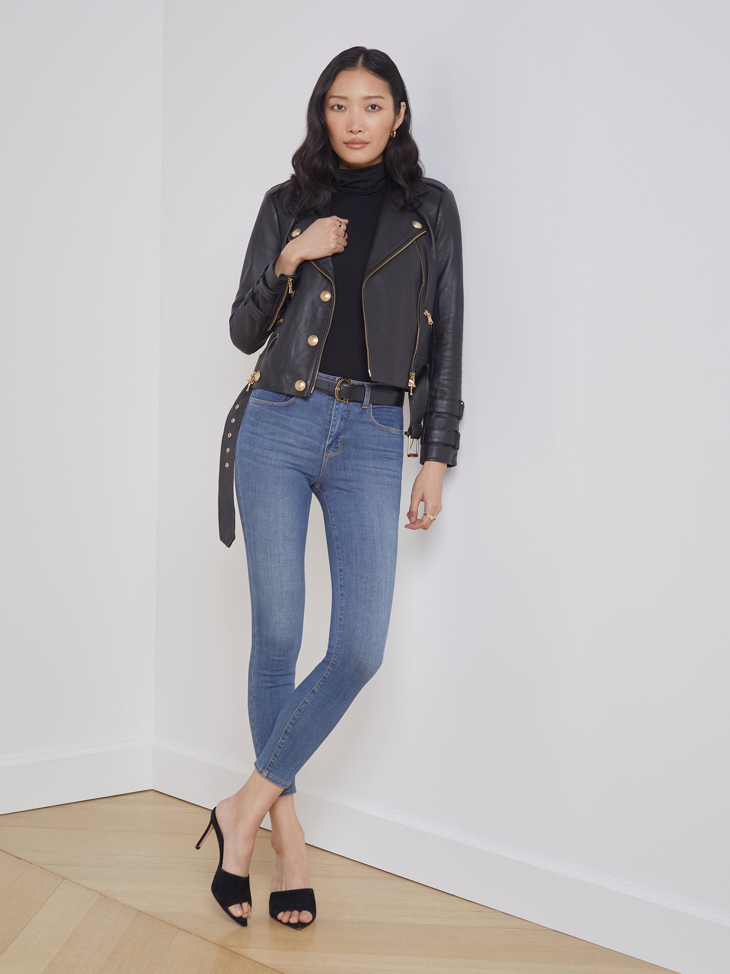 Billie Belted Leather Jacket