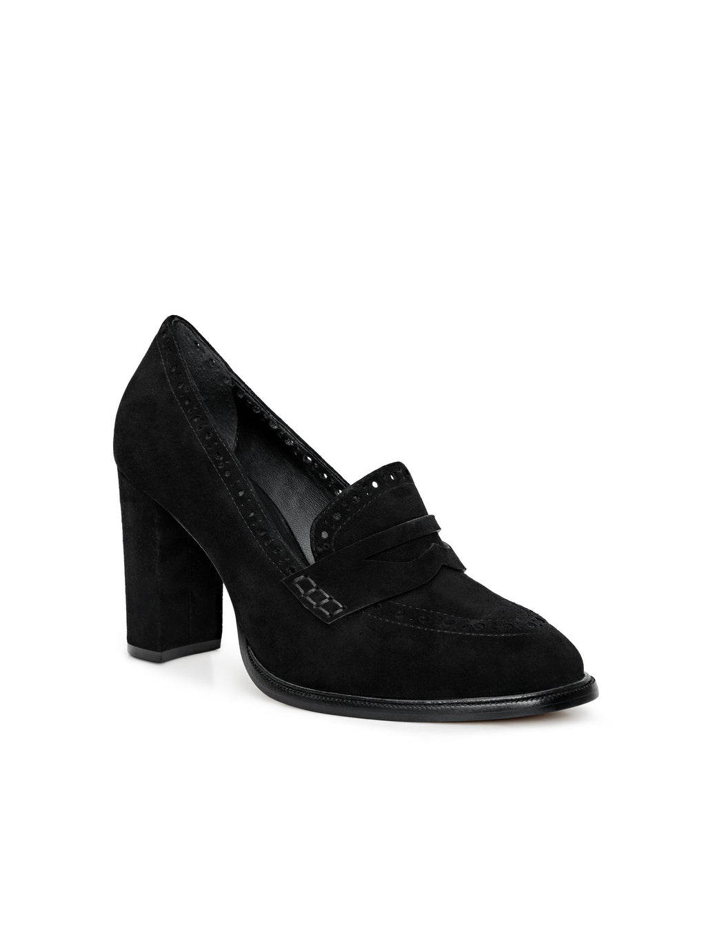 Bea Brogue Block-Heel Loafer