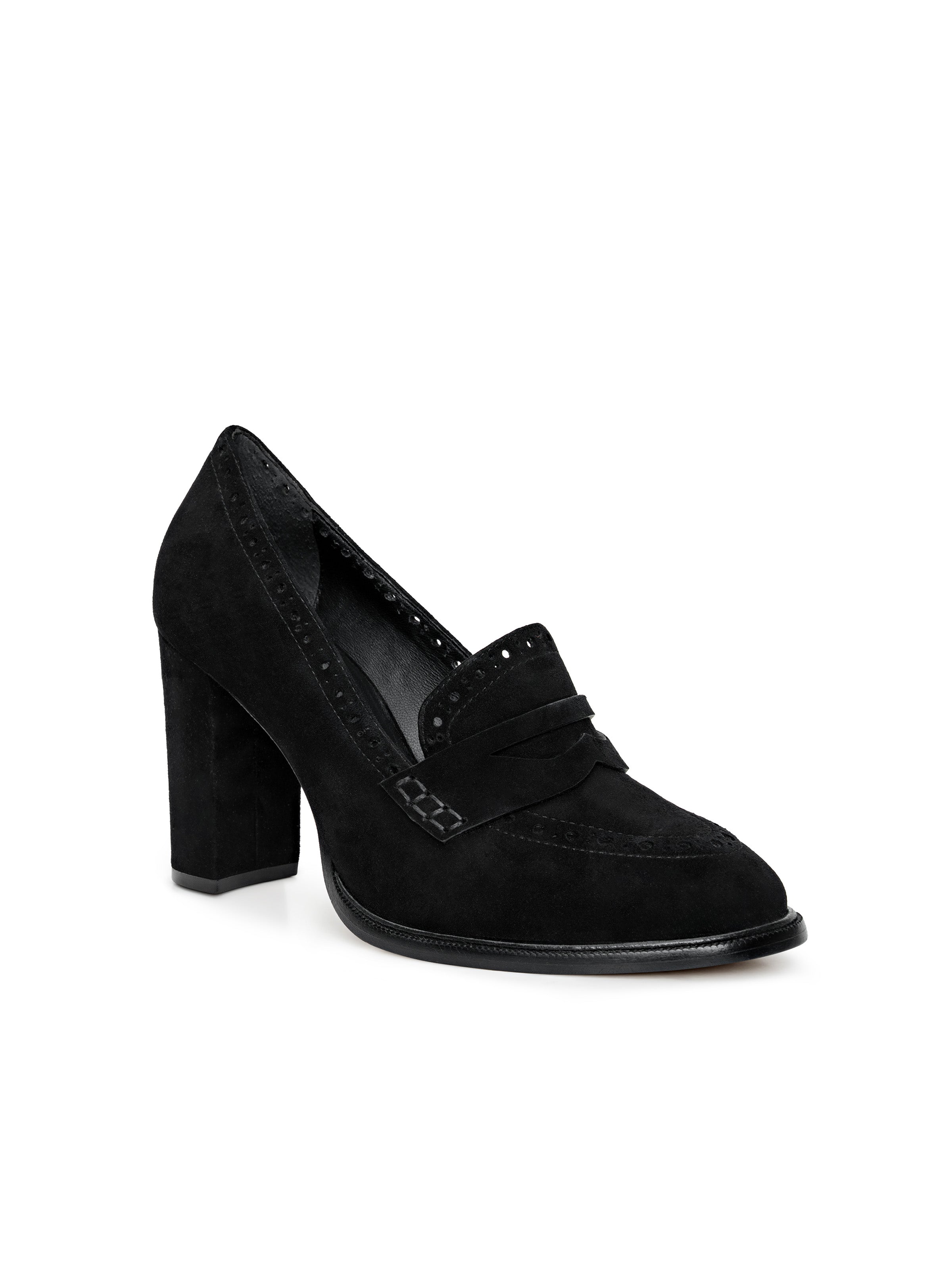 Bea Brogue Block-Heel Loafer