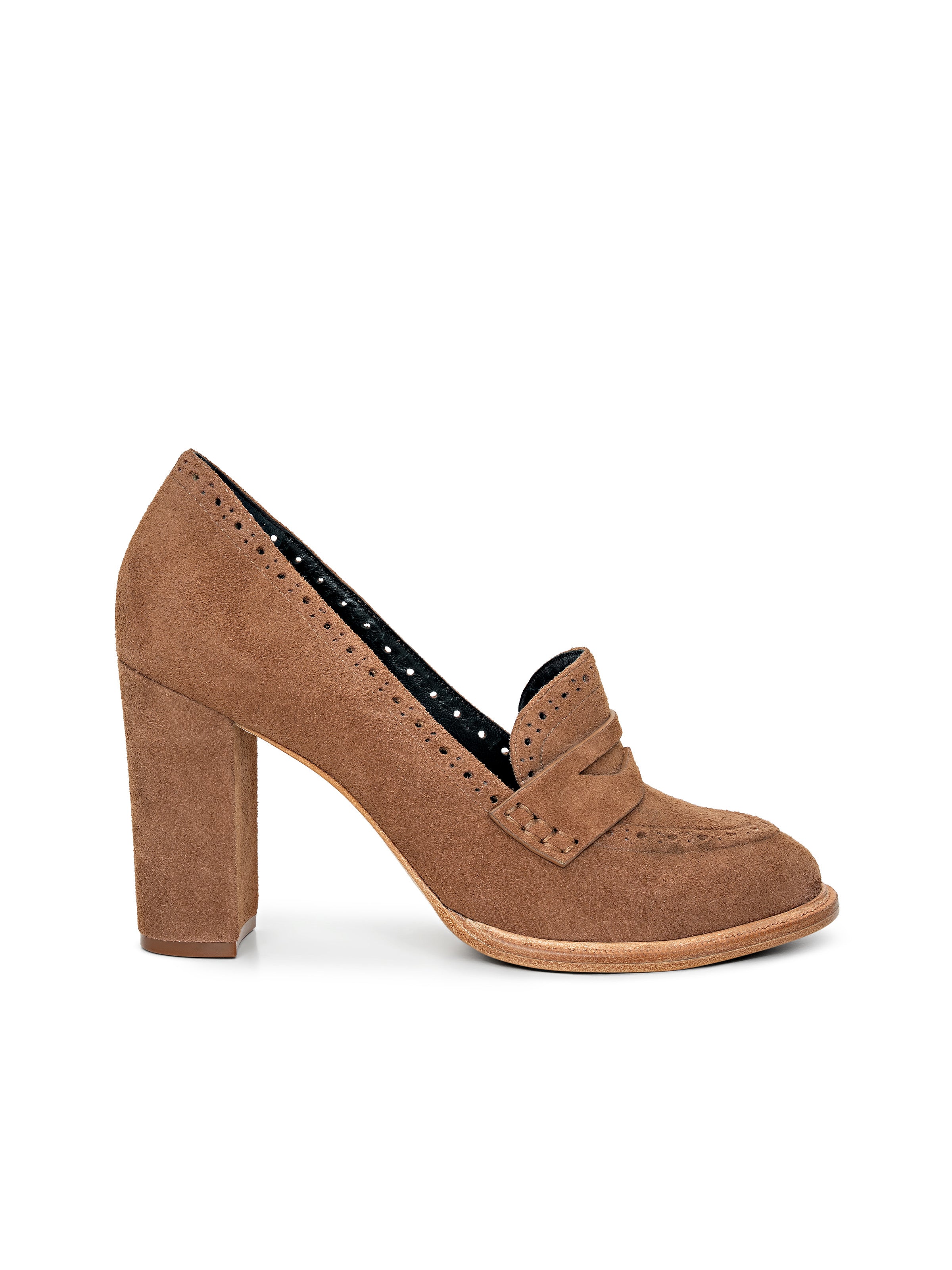 Bea Brogue Block-Heel Loafer